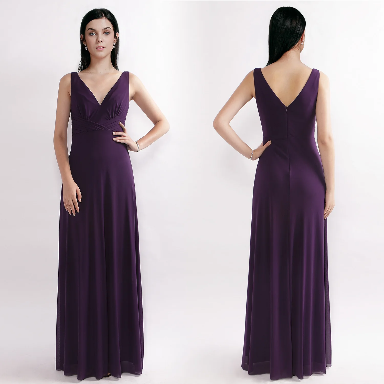 

AliExpress New Style 2019 Europe And America New Style Elegant Slim Fit Slimming Solid Color Evening Gown Dress Women's