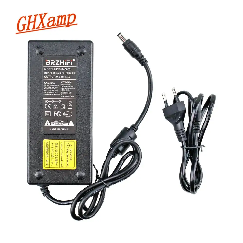 Ghxamp DC24V Amplifier Power Supply 24V 6A Power Adapter For TDA7498E TPA3116 Mini Power Amplifiers with EU plug