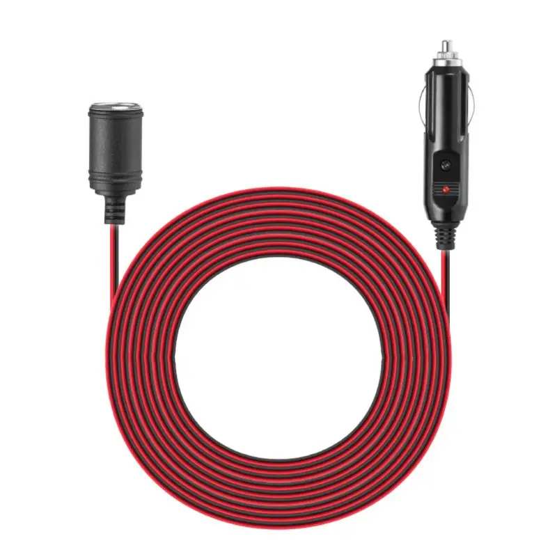 

12V 24V 15A Heavy Duty Car Cigarette Lighter Socket Male to Female Extension Cord Power Supply Cable with Fused 3.7m