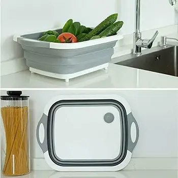

Multifunctional Multi-board Kitchen Foldable Chopping Cutting Board Storage Drawer Drain basket Tray No More Tools Drain Basket