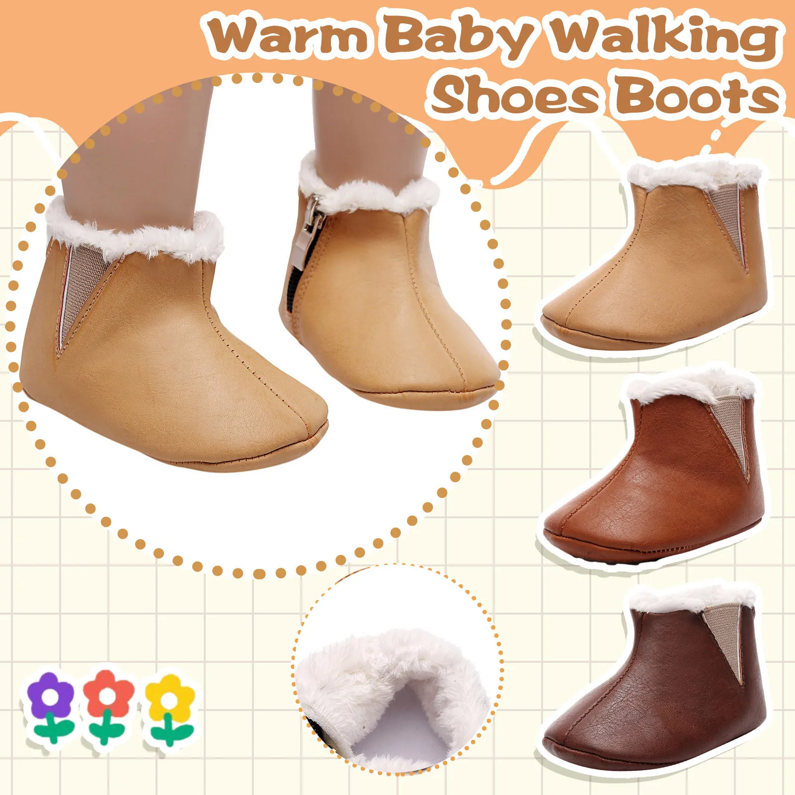 Snow Booties For Newborn Infant Baby Girls Soft Plush Snow Boots Warm