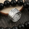 BALMORA Real 999 Silver Vintage Koi Open Stacking Finger Rings for Men Women Couple Special Gift Buddhism Sutra Fashion Jewelry ► Photo 3/6