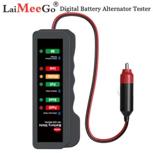 Bateria 12V tester alternatora cyfrowy tester alternatora 6 wyświetlacz z podświetleniem led do Autor narzędzie diagnostyczne do samochodów Auto tester baterii