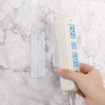 

Socket Fixer Rack Wall Sticker Unperforated Plug Home Self Adhesive Plug Fixer Cable Cord Organizer Seamless Power Strip Holder