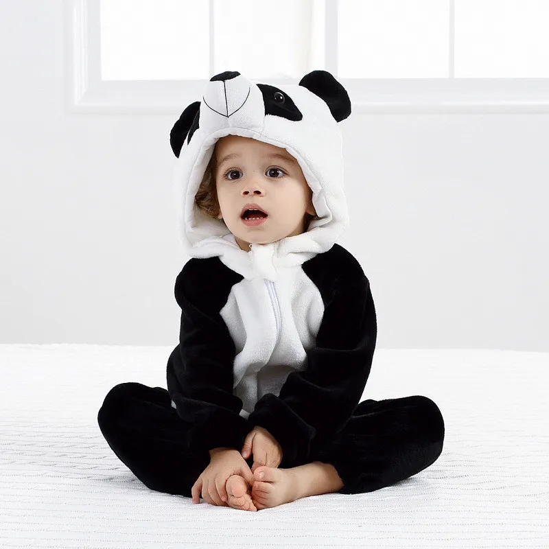 Cute Baby Animal Cosplay Costumes Kids Animals Panda Jumpsuit Hooded Birthday Party Role Play Disfraz for Girl Boy Dress Up