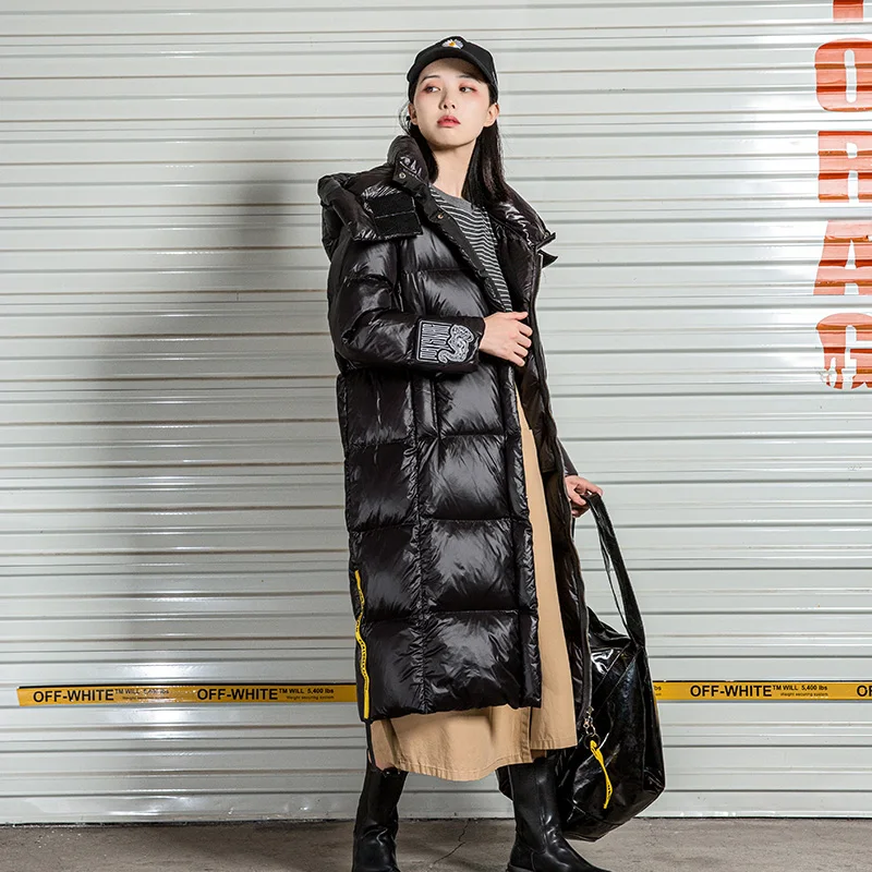 2020 Winter Women's X-Long Down Jacket Hooded