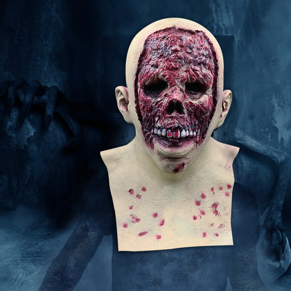 

Newly Creepy Scary Skull Mask Melting Face Zombie Horror Halloween Costume Party Props BN99