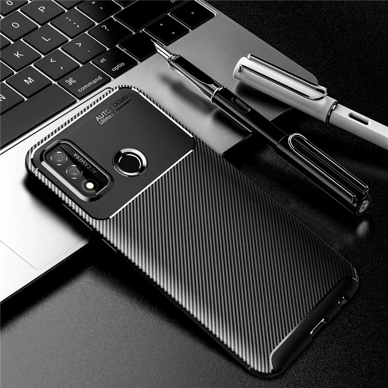 Чехол из углеродного волокна для Huawei P Smart 2020 чехол мягкий корпус защитный бампер