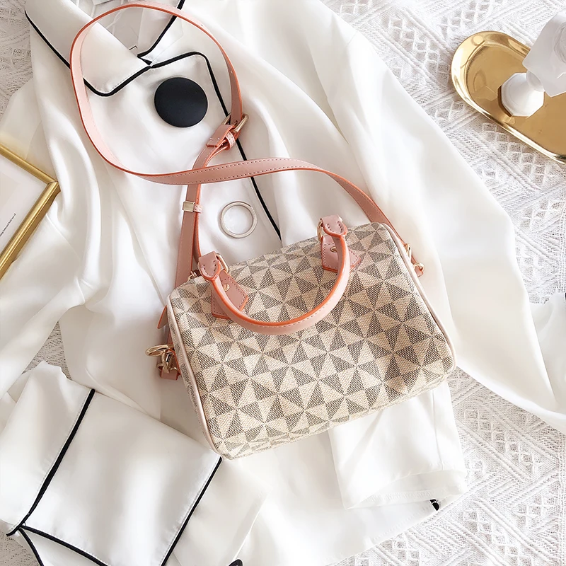 

Mini Pillow handbag Printed Lattice purse Satchel Bag Quality Handbag Shoulder Bag Neverful Bag