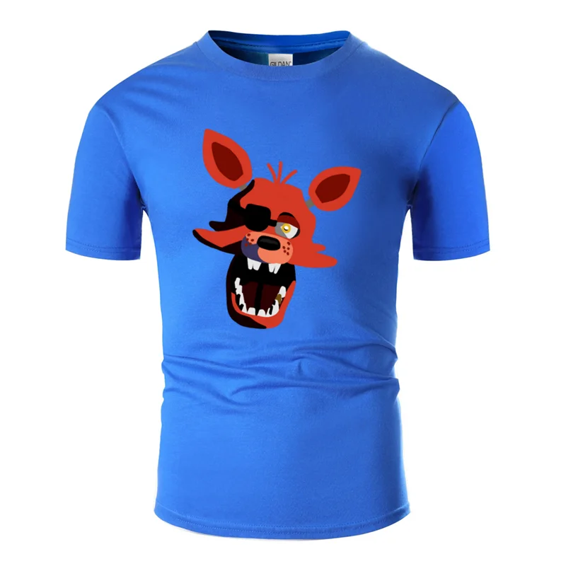 Новинка, футболка с надписью «Great foxy five nights at freddy's», коллекция года, одежда, европейский размер, S-5xl, новинка, Мужская футболка, милая, с вырезом лодочкой, в стиле хип-хоп - Цвет: Men-Blue