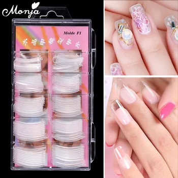 

Monja 100Pcs Multi-size Nail Art Quick Extension Build Tips Template Nail Polish Poly UV Gel Mold DIY Manicure Tool
