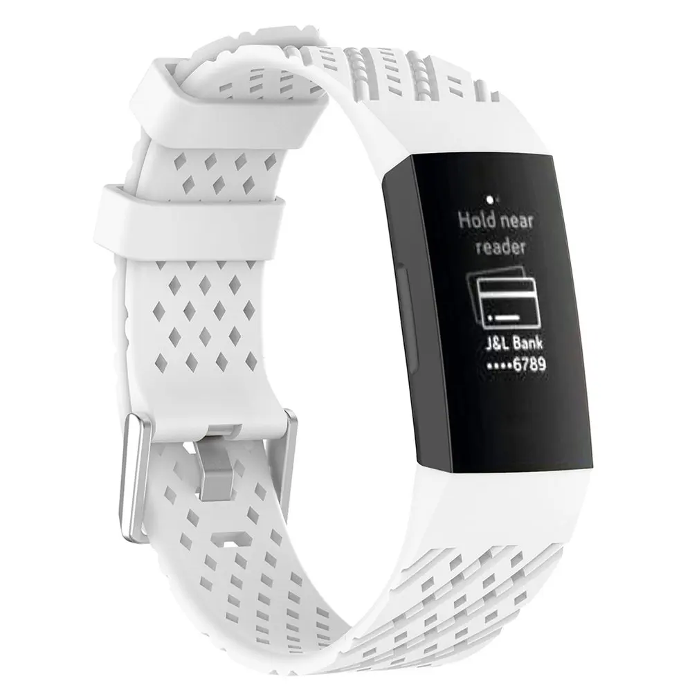 

For Fitbit Charge 3 Soft Silicone Sport Watchband Oblique Hole Bracelet Wrist Strap Smart Watch Accessories Wristwatch Belt S