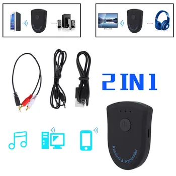 

2 In 1 Bluetooth 4.2 Transmitter Receiver 3.5MM Computer TV Speaker Adapter For TV Mobile phone Tablet Notebook 410#2