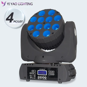 

12x12w RGBW 4in1 Super Bright LED Moving Head light dj equipments 4pcs/lot