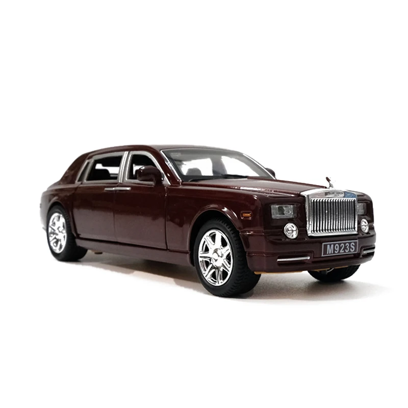 

1:24 Scale Diecast Alloy Car Model Phantom Metal Toy Car Wheels Simulation Sound Light Pull Back Car Collection Kids Gift