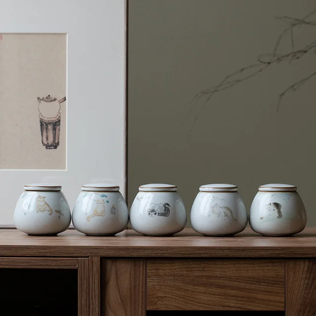 Ceramics Hamu Urn Lezárt Hamvasztási Temetkezési Kisállatok Kis Állatok Kedvtelésből Tartott Kutya Macska Emlékmű Megfelelő Otthoni Kandallók Temetkezése - Image 3