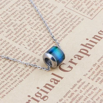 

Color Changing Statement Necklace Jewelry Alloy with Lucky Mood Beads Color Changed According Temperature Necklace for Men Women