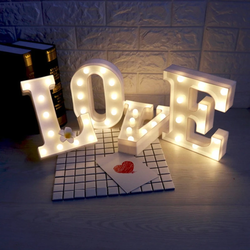 Светодиодный фонарь с буквенным номером, светодиодный ночник, романтические Праздничные огни, любовь 520, для свадебной вечеринки, День Святого Валентина, подарок ко дню рождения