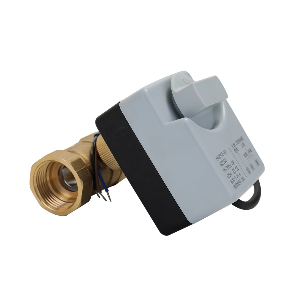 AC220V DN15 DN20 DN25 2 Way 3 провода латунь моторизованный шаровой клапан электрический привод с ручным переключателем