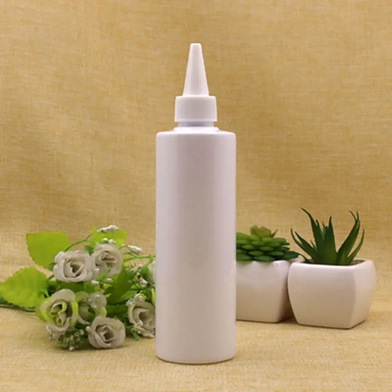 250ml 30pcs/lot Beautiful Liquid Needle Bottle Makeup Tools Empty Plastic Cosmetic Packaging Container Tip Dropper Bottle - Color: White And White