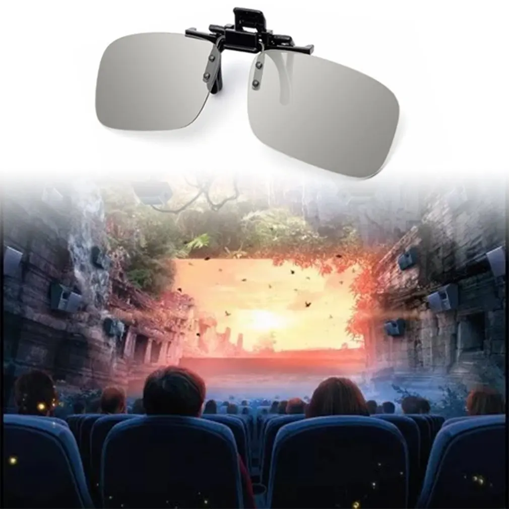 High Quality 1 PC Clip On type Passive Circular Square Polarized IMAX 3D IRealD 3D Glasses Clip for 3D TV Movie/Cinema