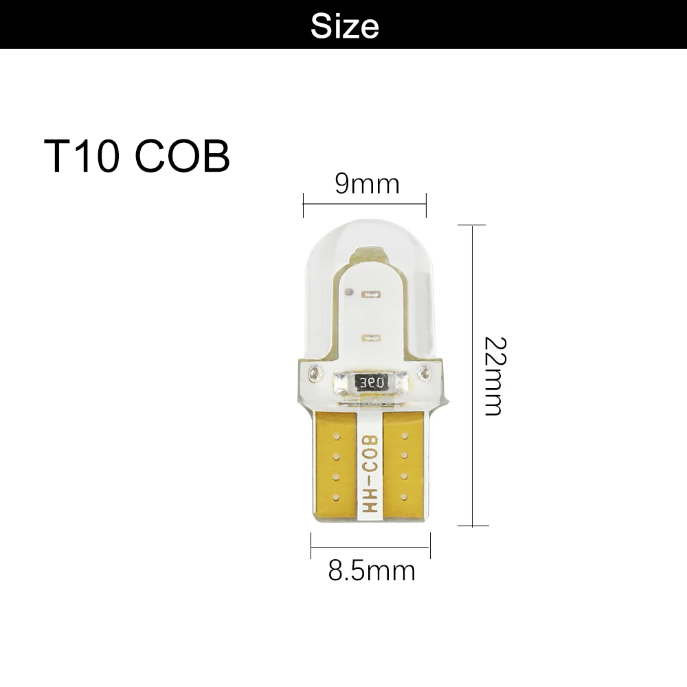 DXZ 1X T10 led canbus w5w 12v автомобильный интерьерный светильник 194 168 COB кремнезема Авто клинообразный зазор лампа для чтения номерного знака Bump белый