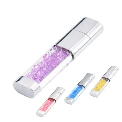 Fashionable Crystal Metal USB Flash Drive POWERONE 4GB Memory Stick Gifts(order more than 10 pieces, free logo