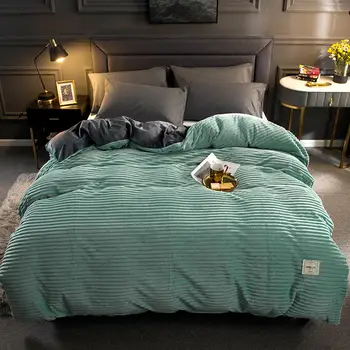 

Velvet Duvet Cover for Winter Thick Warm housse de couette Single Double Queen King Comforter Cover Coral Fleece Quilt Covers