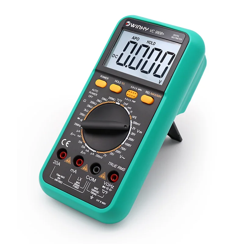 

VC9808/9807A Digital Multimeter AC / DC750/1000V Voltmeter Ammeter Ohm Tester Backlit Large Screen electrician True RMS meter