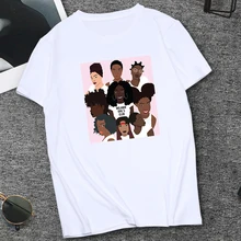 Дизайн, черная футболка с принтом для девочек, крутая уличная одежда, топы с короткими рукавами, Melanin, Клубная футболка для девочек в стиле хип-хоп, популярная одежда