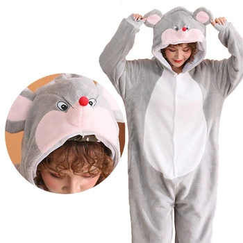 

Kigurumi Unicorn Pajama Adult Animal Mouse Onesie Women Men Couple 2019 Winter Pajamas Suit Stitch Sleepwear Flannel Pijamas