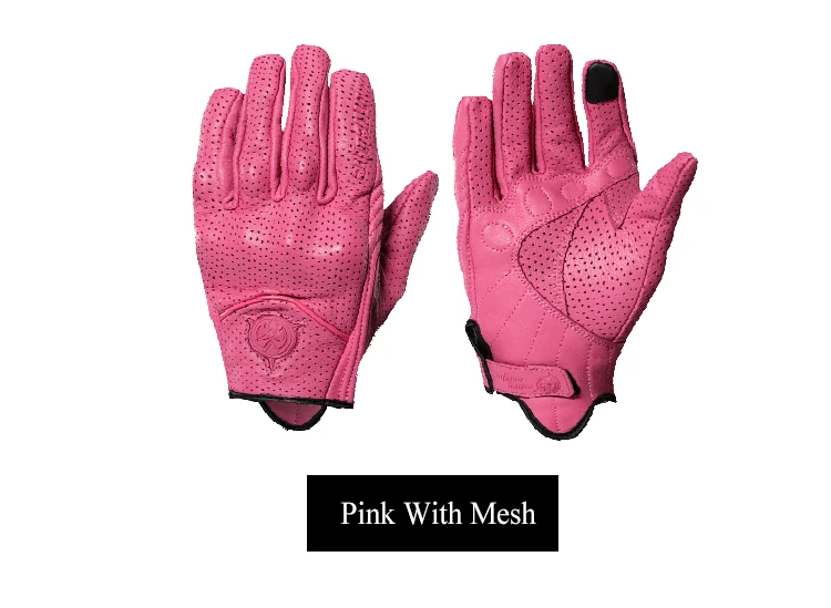 Pink Mesh Антман Union Ретро Мотоциклетные Перчатки Для женщин мужчин мотоперчатка Винтаж Guantes veran женские кожаные Сенсорный экран Racing Велоспорт Даунхилл S - Цвет: Pink Mesh