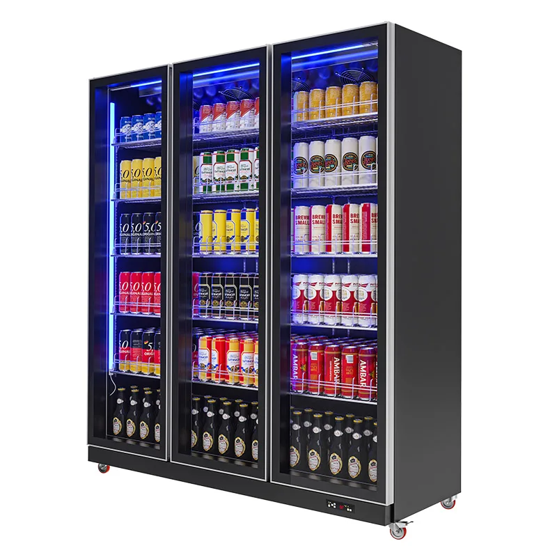 Convenience Store Drink Cooler Storage Fridge 3 Door Chiller Bar