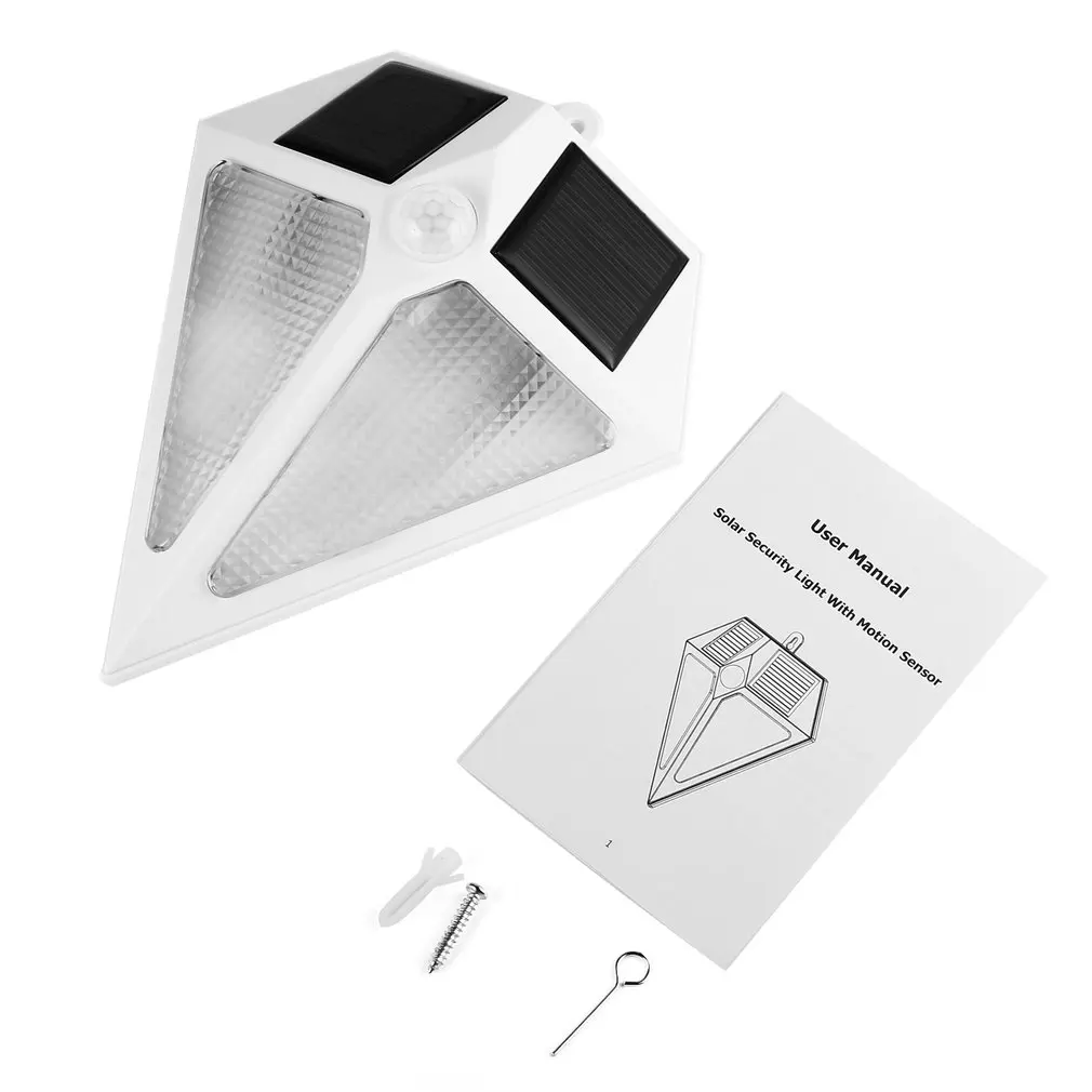 

Black & White Shell ABS and PC Waterproof Heatproof and Durable Outdoor Solar LED Lamp Security Light With Motion Sensor