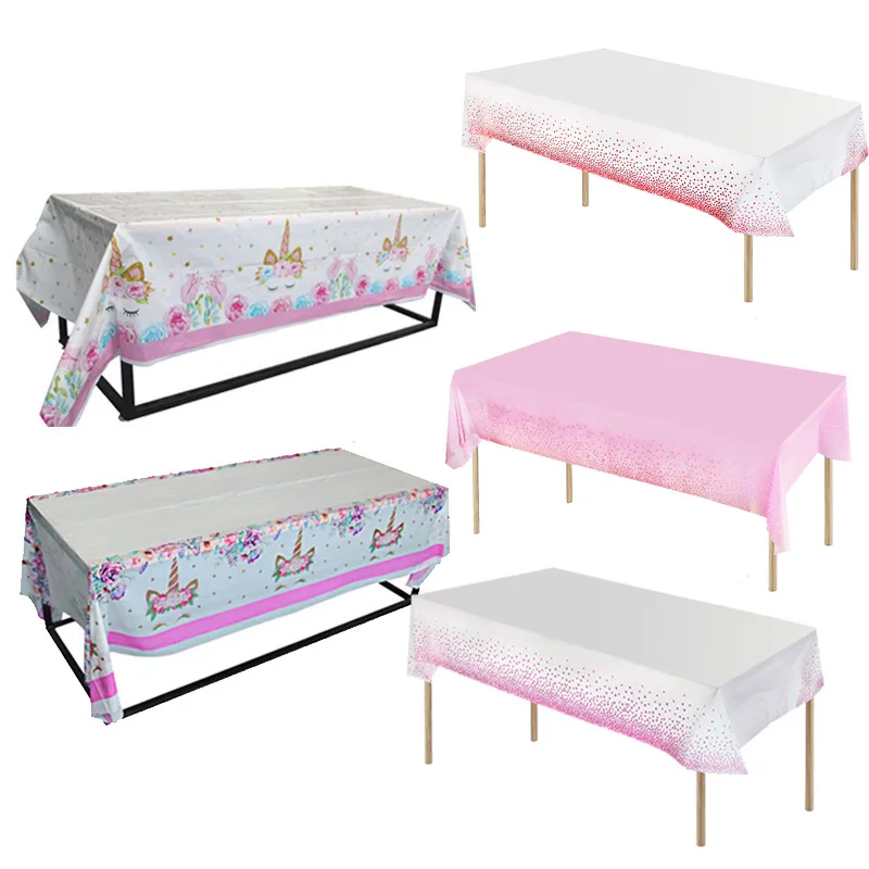 WEIGAO-Mantel de plástico para fiesta de cumpleaños de niños, decoración para Baby Shower, cubierta de mesa, tema de unicornio