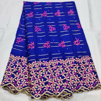 

100% Cotton Fabrics Swiss Voile Lace Popular Dubai Style 5 Yards Soft African Lace Fabric For Party High Grade