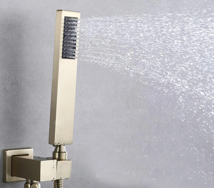 Description Picture 6 of itembrushed Gunmetal gray or gold or black Bathtub Faucet Wall Mounted Bathroom Basin Mixer Hand Shower Head Bath & Shower Faucet