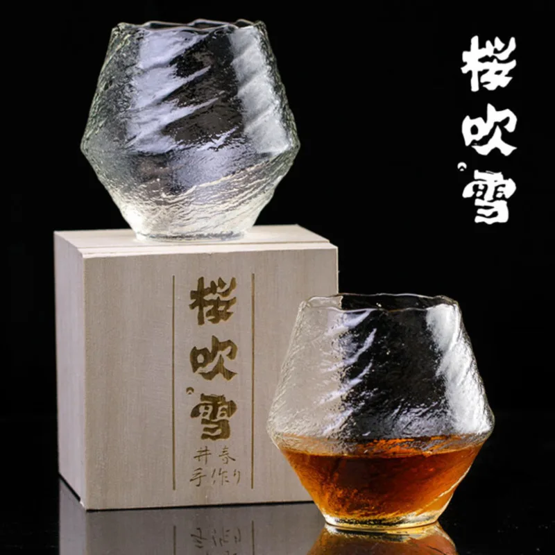 Creative Edo Japanese Art Whiskey Glass Cup Frosting Rock Glass Wine