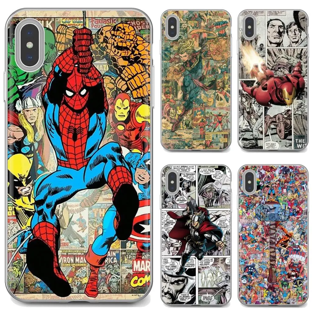 Мягкий чехол для Samsung Galaxy A10 A40 A50 A70 A3 A5 A7 A9 A8 A6 Plus 2018 2015 2016 2017 Комикс Супер Герои Тор