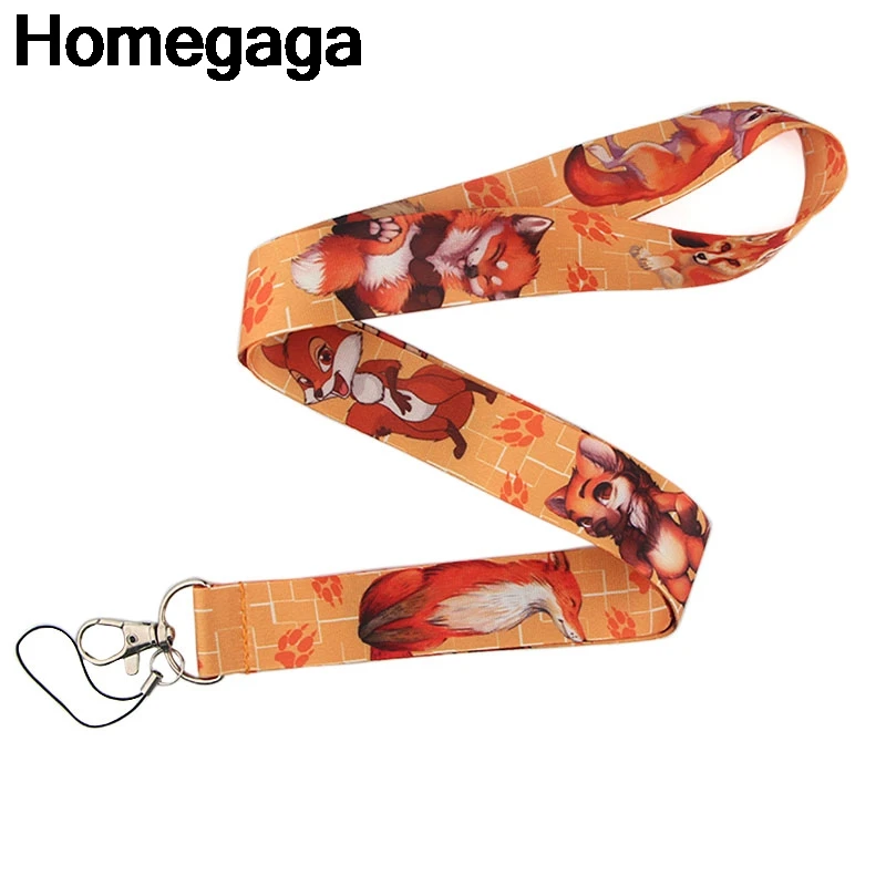 Homegaga Animal foxes keychains Accessories Safety Breakaway Phone USB ID Badge Holder Key Strap Tag lanyard D2318
