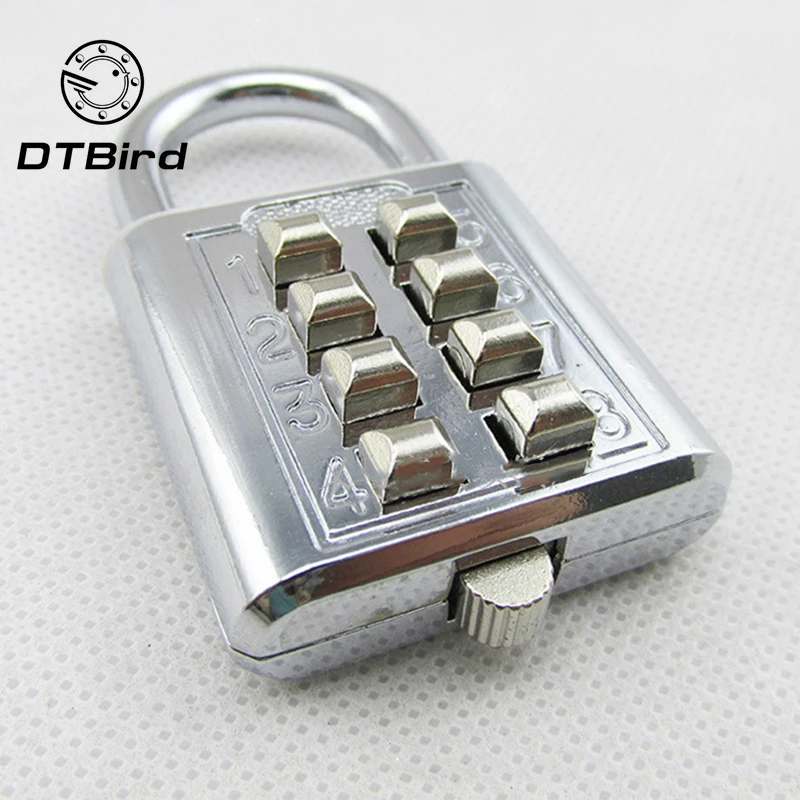 

1PC Zinc Alloy Small Padlock Gym Security Lock Drawer Lock Blind Key Password Lock 4 Digit Or 5 Digit Push Button High Quality