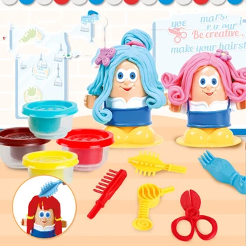 

Kids Play Dough Creative 3D Educational Toys Modeling Clay Plasticine Tool Kit DIY Design Hairstylist Model Toys For Children