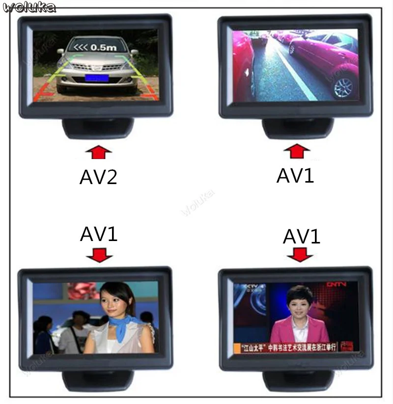 Автомобильное изображение заднего хода 4,3 дюймов дисплей автомобиля DVD ТВ HD экран мини электрический автомобиль Маленький дисплей CD50 Q04