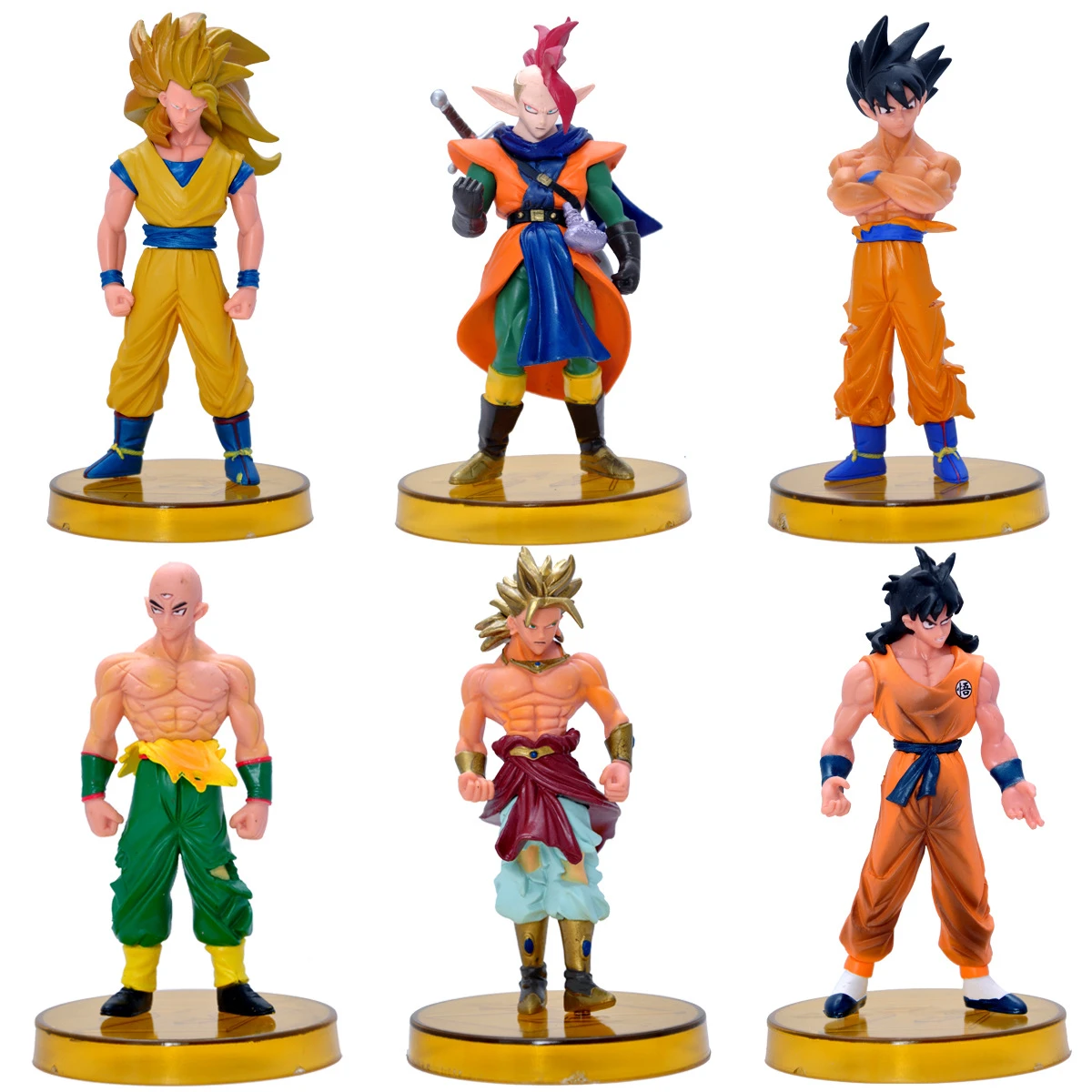 Set de 6 juguetes de dibujos animados de Dragon Ball, Son Goku, Super Saiyan,  Broli, Yamcha en caja|Figuras de acción| - AliExpress