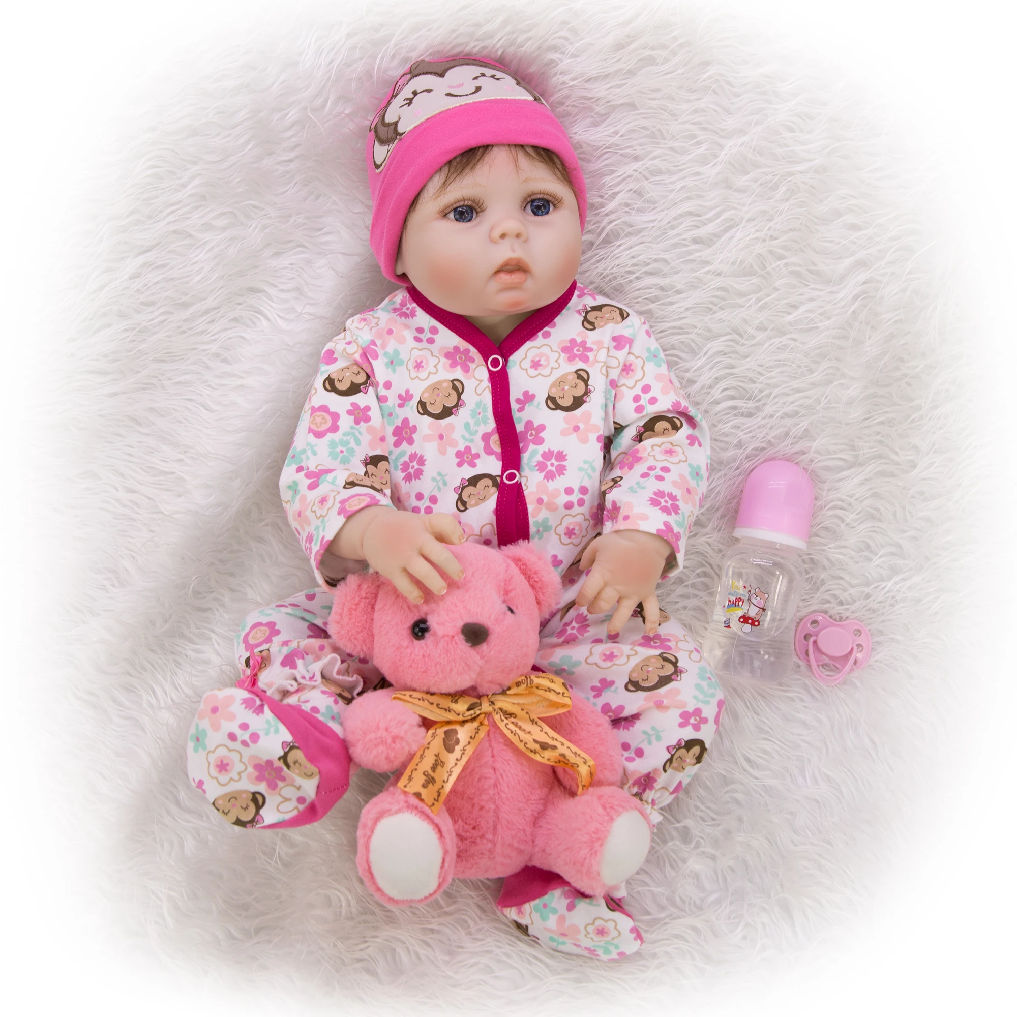 Реалистичные 23 ''Новорожденные куклы, силиконовые полностью виниловые куклы для девочек, Этнические куклы, игрушки Boneca Reborn для детей, подарки-сюрприз