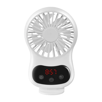 

USB Fans Time Display Handheld Rechargeable Desktop Fans Travel Portable Mini Fan
