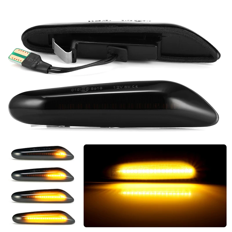 2pcs Smoke Led Side Marker Turn Signal Lights Indicator Lights Side