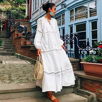 

Swim Cover Up Swimwear Beach Dress Woman Outings For Women 2020 Fall Winter Silk Joining Push Plus Size Skirt Hot Patchwork