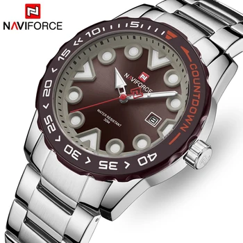 

NAVIFORCE Men Watches Fashion Stainless Steel Luxury Quartz Mens Watch Simple Casual Waterproof Wristwatches Relogio Masculino
