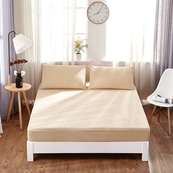

Cotton Children Mattress Cover Striped Waterproof Urine Solid Color Non-slip Bed Mattress Protector Multiple Sizes Fitted Sheet